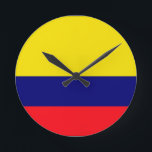 Colombia flagga rund klocka<br><div class="desc">Colombias flagga</div>
