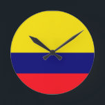 Colombia flagga rund klocka<br><div class="desc">Colombias flagga</div>