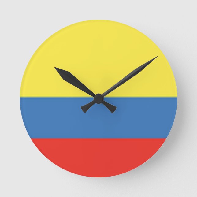 Colombia Flagga Rund Klocka (Framsida)