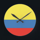Colombia Flagga Rund Klocka<br><div class="desc">stödja din land</div>