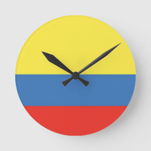 Colombia Flagga Rund Klocka
