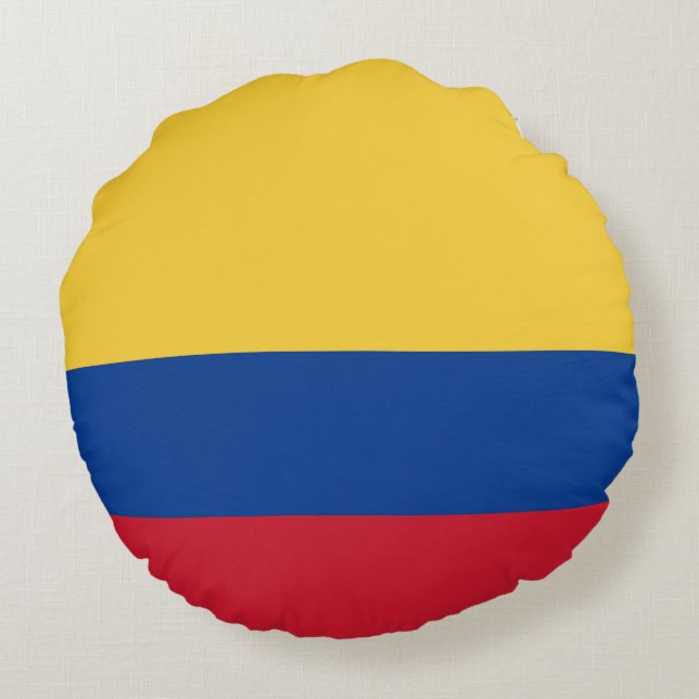 Colombia flagga rund kudde (Baksidan)