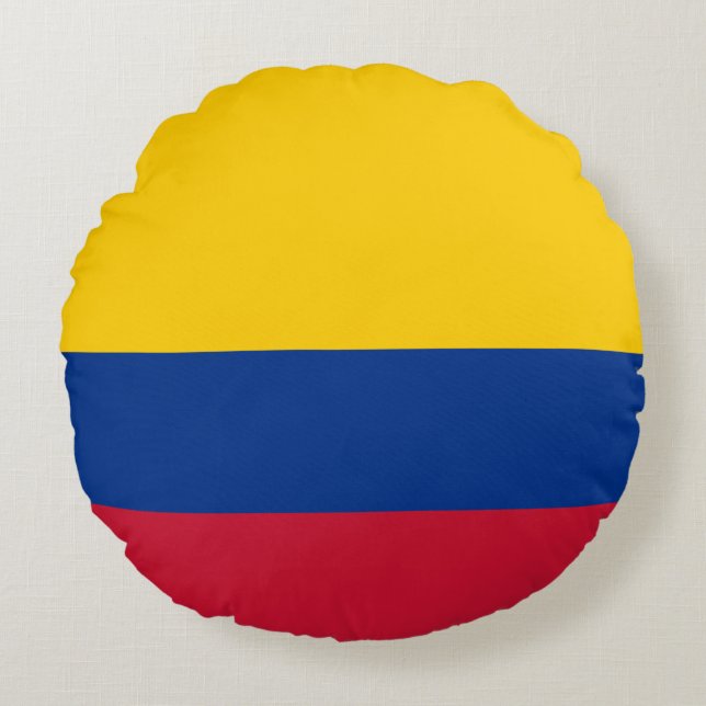 Colombia Flagga Rund Kudde (Framsidan)