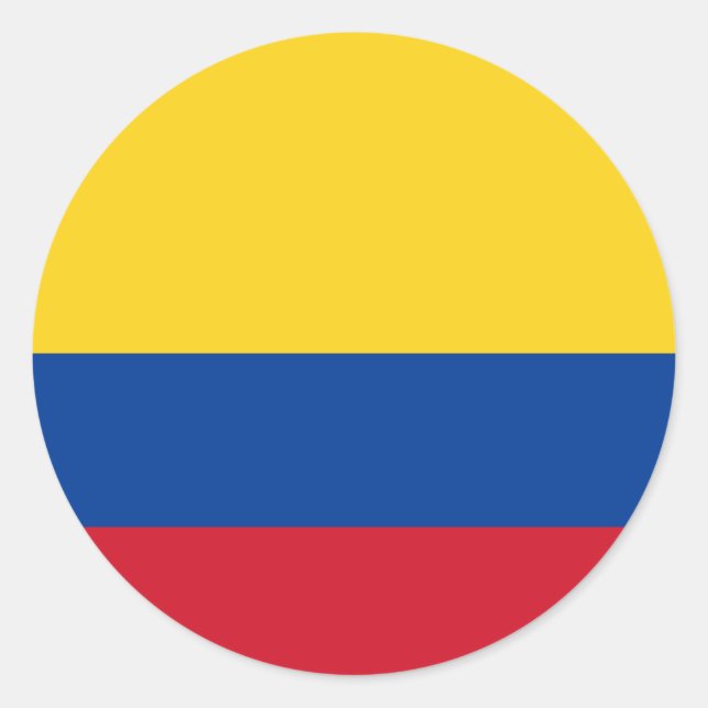 Colombia Flagga Runt Klistermärke (Framsida)