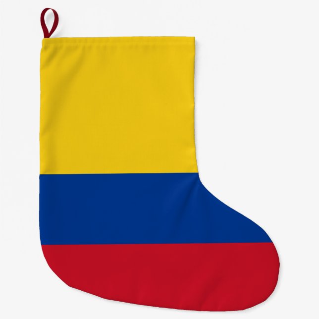 Colombia Flagga Stor Julstrumpa (Framsidan)