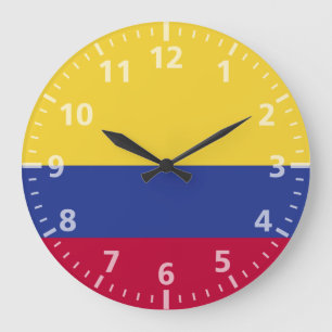 Colombia flagga stor klocka