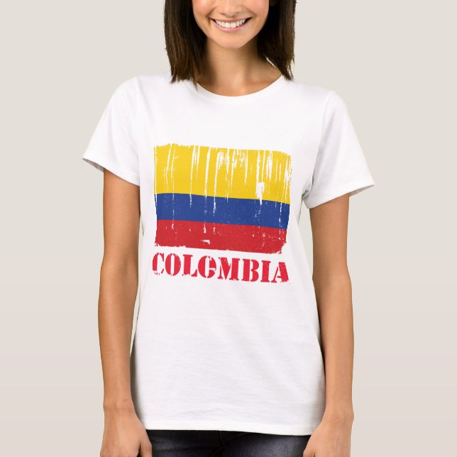 Colombia flagga t shirt (Framsida)