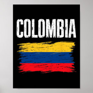 Colombia Flagga Tröja Colombianska Fotbollslag Col Poster