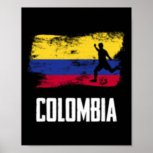 Colombia Flagga Tröja Colombianska Fotbollslag Col Poster