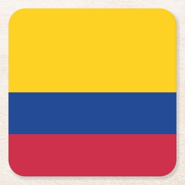 Colombia Flagga Underlägg Papper Kvadrat (Framsidan)