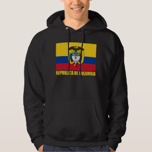 Colombia flagga & vapensköld tröja med luva