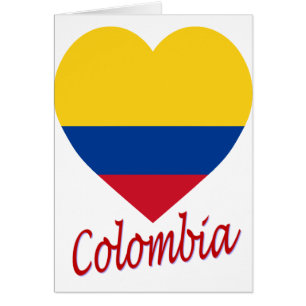 Colombia flaggahjärta hälsningskort