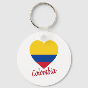 Colombia flaggahjärta nyckelring