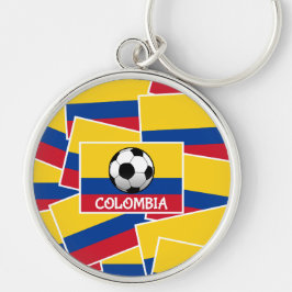 Colombia Football Rund Silverfärgad Nyckelring