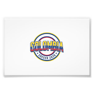 Colombia Fotboll 2026 Fotboll Fet Land Typografi Fototryck