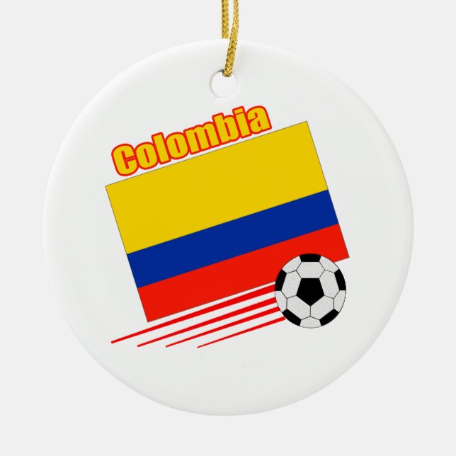 Colombia fotbolllag julgransprydnad keramik (Framsidan)