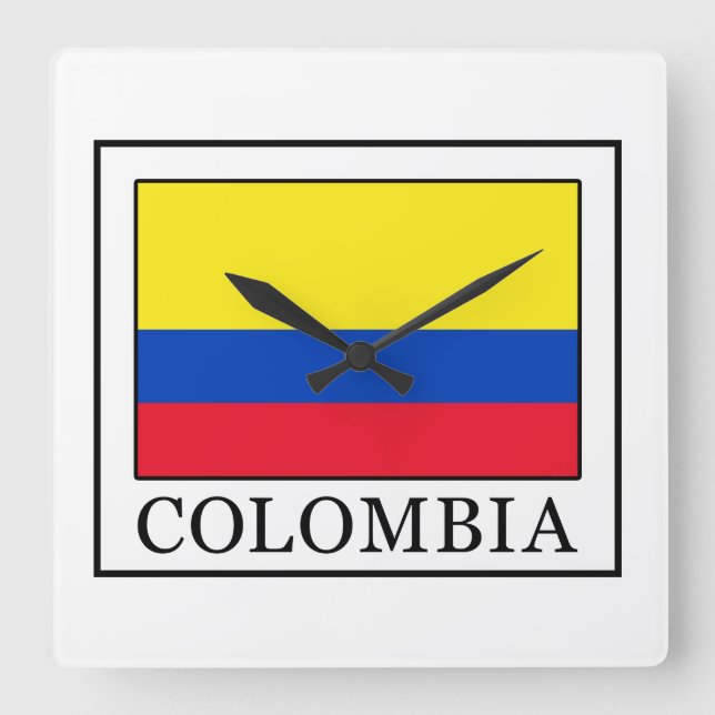 Colombia Fyrkantig Klocka (Framsida)
