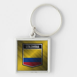 Colombia Fyrkantig Silverfärgad Nyckelring