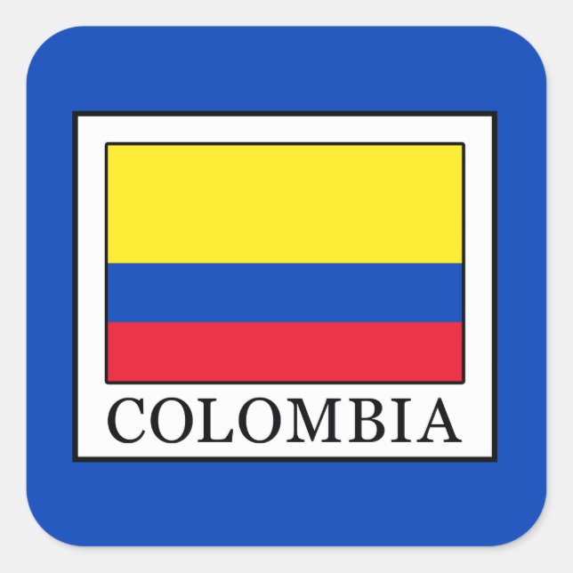 Colombia Fyrkantigt Klistermärke (Framsida)