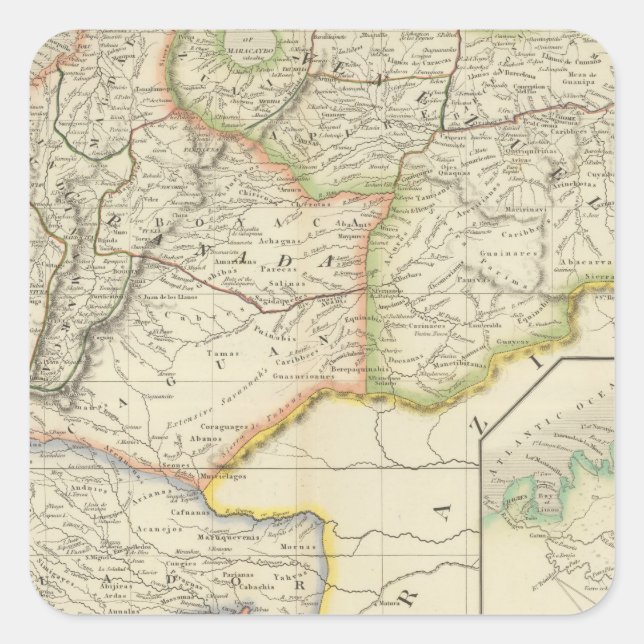 Colombia Fyrkantigt Klistermärke (Framsida)