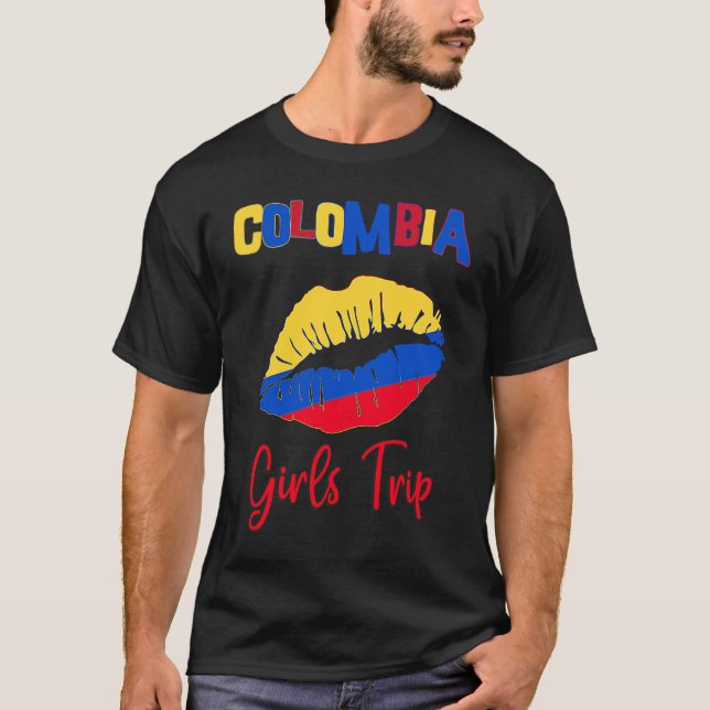 Colombia Girls Trip Vacation Travel Group Matching T Shirt (Framsida)