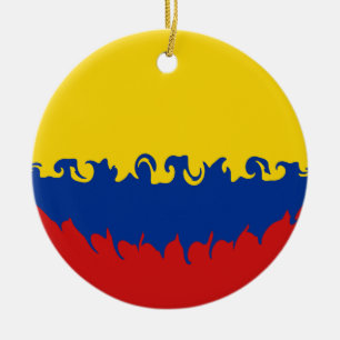 Colombia Gnarly flagga Julgransprydnad Keramik