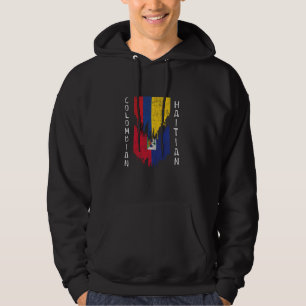 Colombia Haitis Flaggor rippade Torn Colombia Hait Hoodie