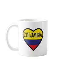 Colombia Heart Flagga White Coffee Mugg