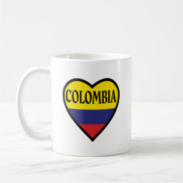 Colombia Heart Flagga White Coffee Mugg