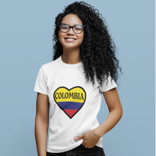 Colombia Heart Flagga White T Shirt