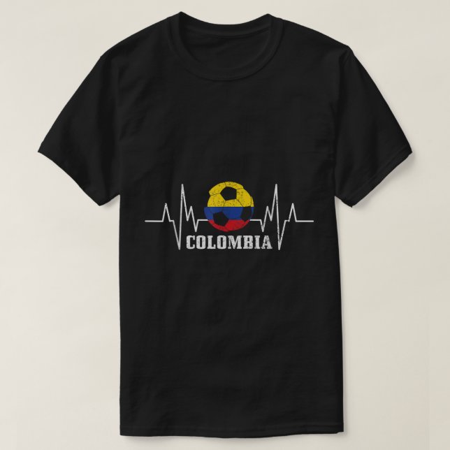 Colombia Heartslag colombianska Fläkt-Pridets kons T Shirt (Design framsida)