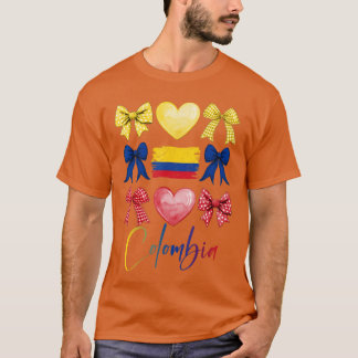 Colombia Hispanic Heritage Month Bow Colombian Fla T Shirt