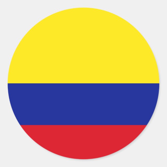 Colombia Högkvalitativ Flagga Runt Klistermärke (Framsida)
