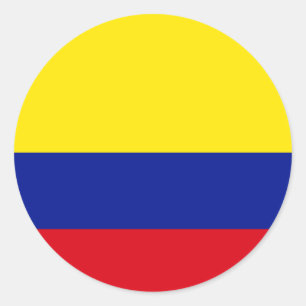 Colombia Högkvalitativ Flagga Runt Klistermärke