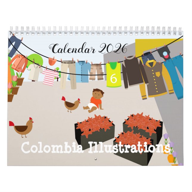 Colombia Illustrationer Kalender (Omslag)