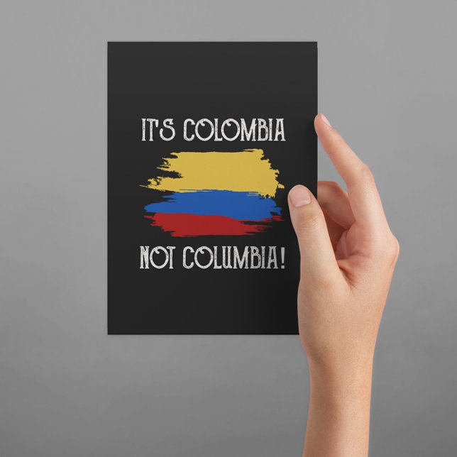 Colombia, inte Columbia Funny Quote colombianskt Vykort (colombia not columbia funny postcard)