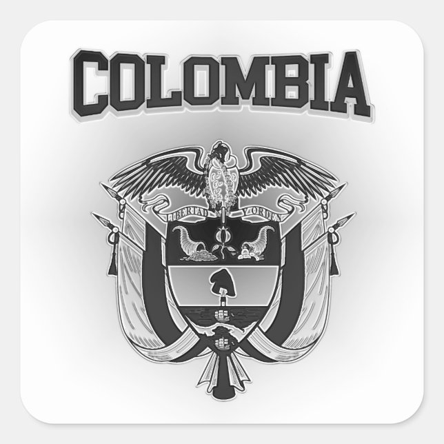 Colombia Jackar om Arm Fyrkantigt Klistermärke (Framsida)