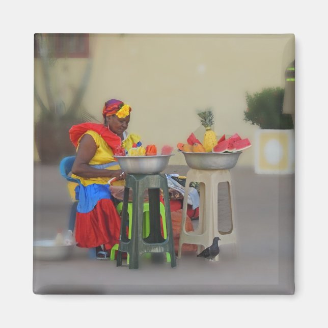 Colombia - Karibien Fruit Vendor Magnet (Framsidan)