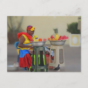 Colombia - Karibien Fruit Vendor Vykort