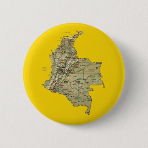 Colombia Karta Button Knapp