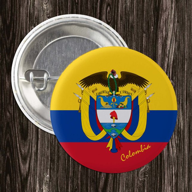 Colombia, knapp, patriotisk colombiansk Flagga Knapp (Skapare uppladdad)