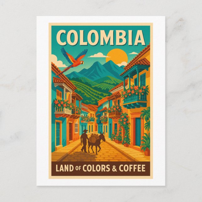 Colombia – Land av färger & kaffe Vykort (Framsida)