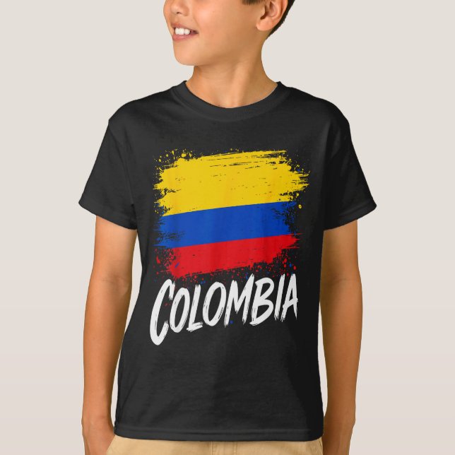 Colombia Lover Colombian Flag  T Shirt (Framsida)