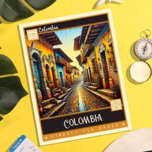 Colombia   Måla Vintage Vykort