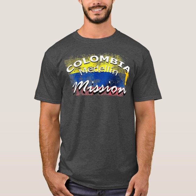 Colombia Medellin Mormon LDS Uppdrag missionär T Shirt (Framsida)