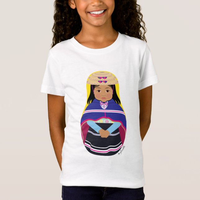 Colombia, Misak eller Guambiana Matryoshka Girls' T Shirt (Framsida)