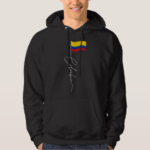 Colombia Namnteckning Flagga Pole - Colombiansk pa Hoodie