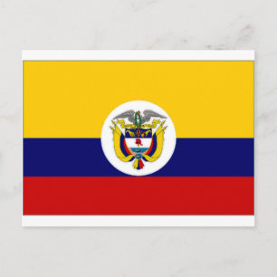 Colombia Naval Ensign Flagga Vykort