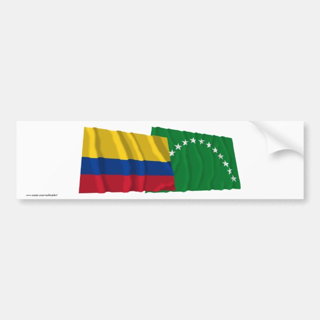 Colombia och Risaralda som vinkar flaggor Bildekal (Framsidan)