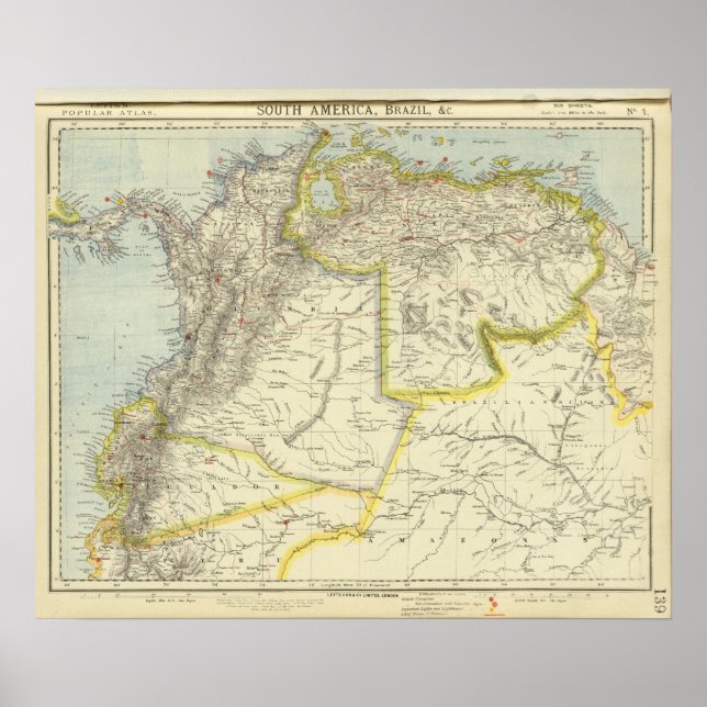 Colombia och Venezuela Poster (Framsidan)